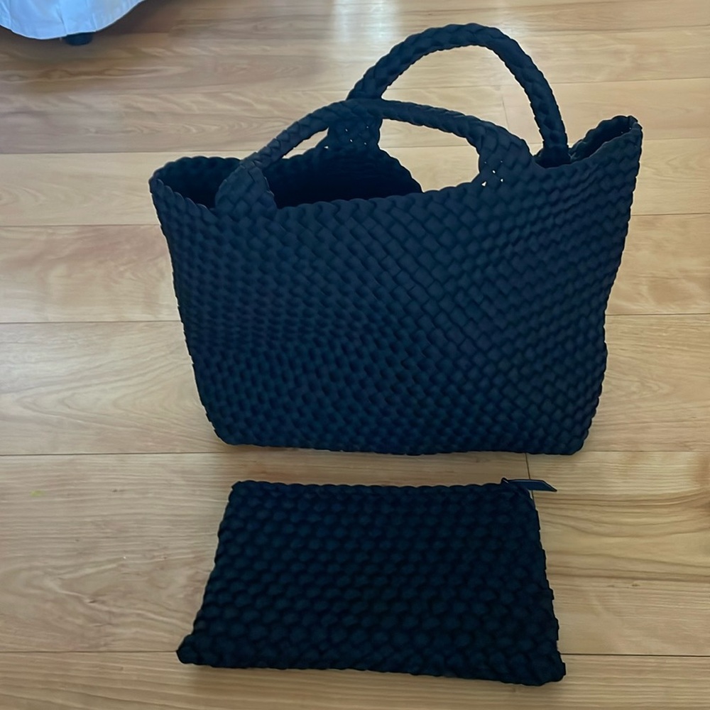 Naghedi St Barths medium tote bag with matching pouch color black